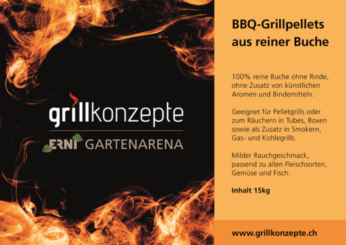 Grillkonzepte BBQ Holzpellets - Buche -  für Pelletgrills und -smoker - 15kg