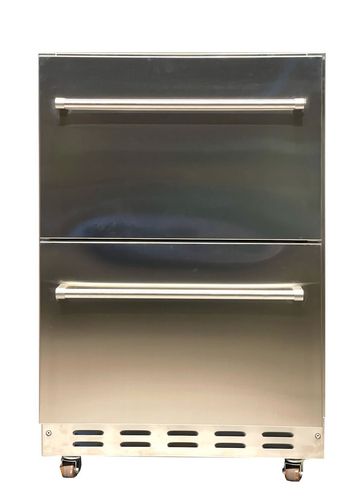 CUN Outdoor Kühlschrank Unterbau für Getränkekühler mit 2 Schubladen auf Rollen