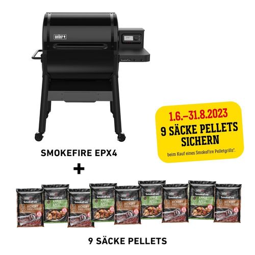 Weber Smokefire EPX4 GBS Holzpelletgrill-Stealth Edition